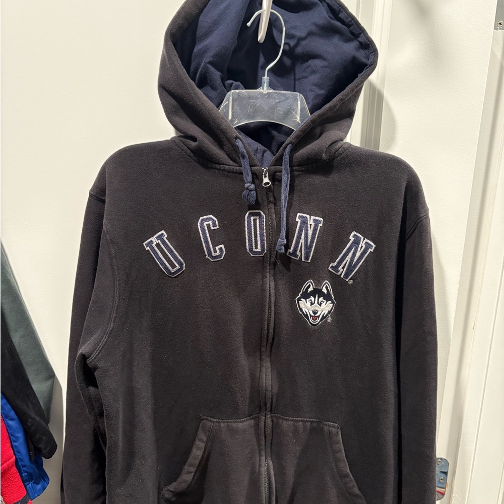 UCONN Black Hoodie with Logo